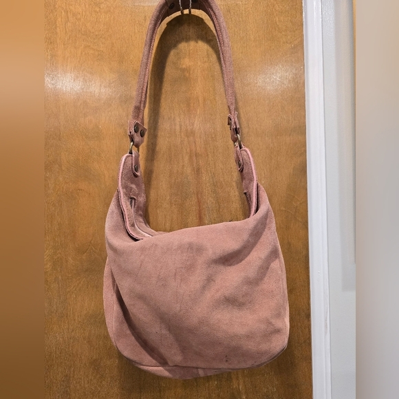 Sundance Prue dusty rose suede shoulder Hobo bag - Picture 2 of 14